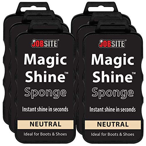 JOB SITE Instant Express Leather Boot & Shoe Shine Sponge - Neutral - 6 Pack