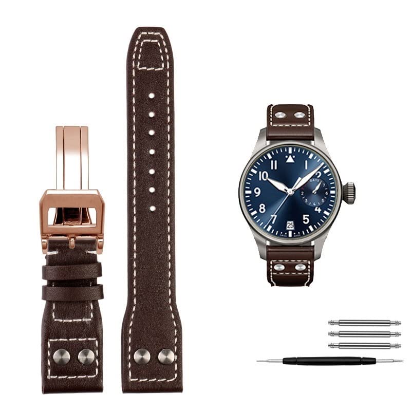 Bracelet de montre en cuir de veau au quotidien pour IWC Pilot Mark18