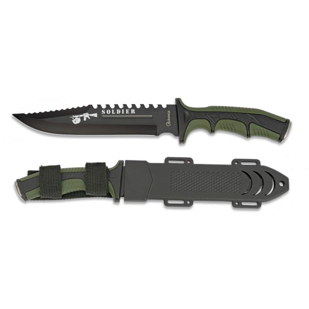 Cuchillo Albainox Soldier Verde H19cm para Caza Pesca Camping Supervivencia Bushcraft