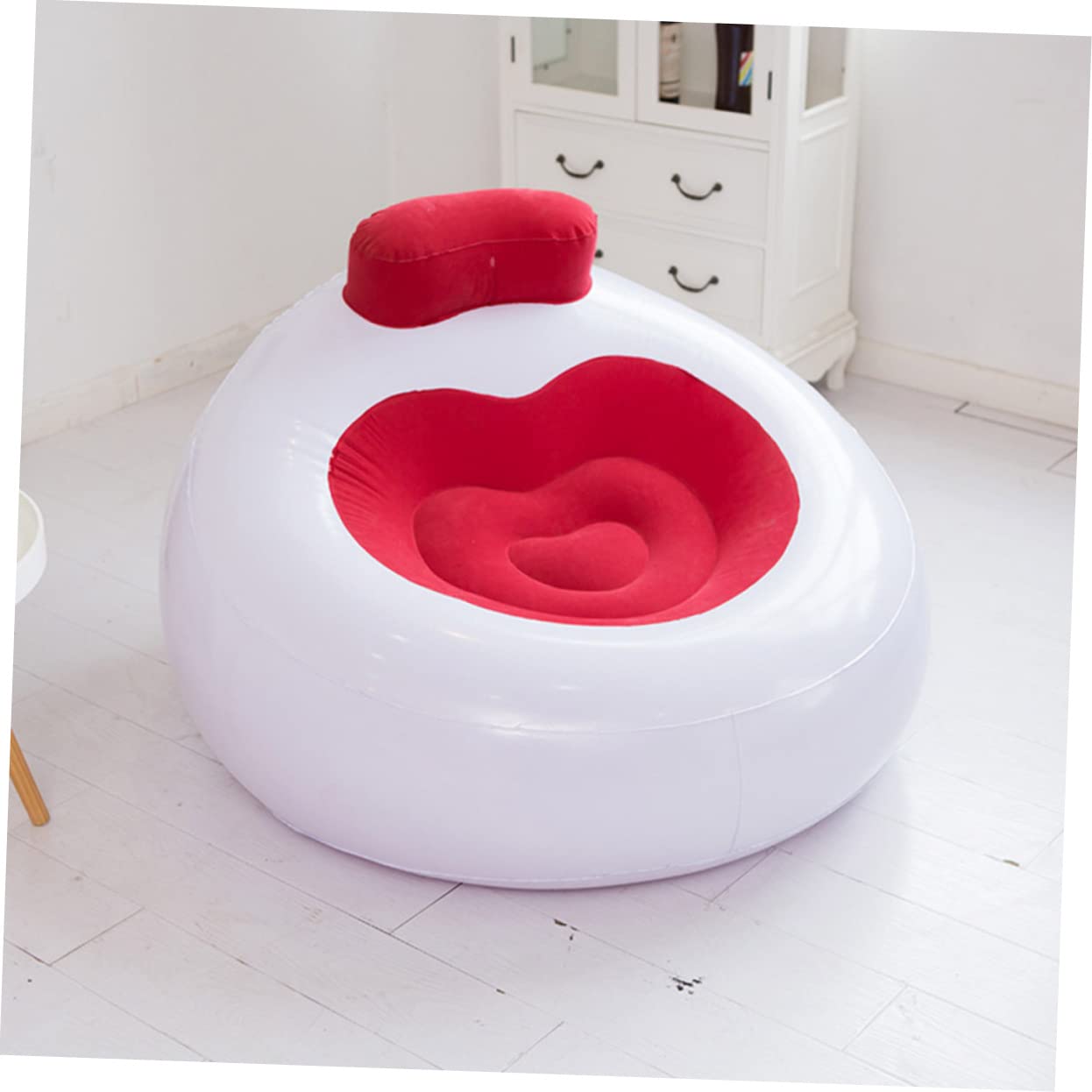 Toyvian 1 Szt Składana Dmuchana Sofa Powietrze Przenośne Dmuchana Poduszka Na Stołek Wysadzony Leżak Przenośna Sofa Dla Nadmuchiwany Fotel Rozkładany Leżak Plażowy Pcv Rumieniec Z Oparciem