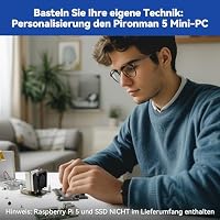 Pironman 5 NVMe M.2 SSD PCIe 2.0/3.0 Mini-PC-Gehäuse für Raspberry Pi 5 Hailo-8L, OpenClaw KI-Agent, Tower-Kühler + Dual-RGB-Lüfter, 0,96" OLED-Modul, Safe Shutdown, HDMI, RGB-Effekt – Ansicht 7