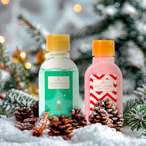 Christmas Advent Calendar 2025, 12 Days of Holiday Advent Calendar for Women, BODY & EARTH Spa Gift Baskets with Snowman Bath Bomb, Scented Candle, Christmas Hat, New Year Bath Set for Women