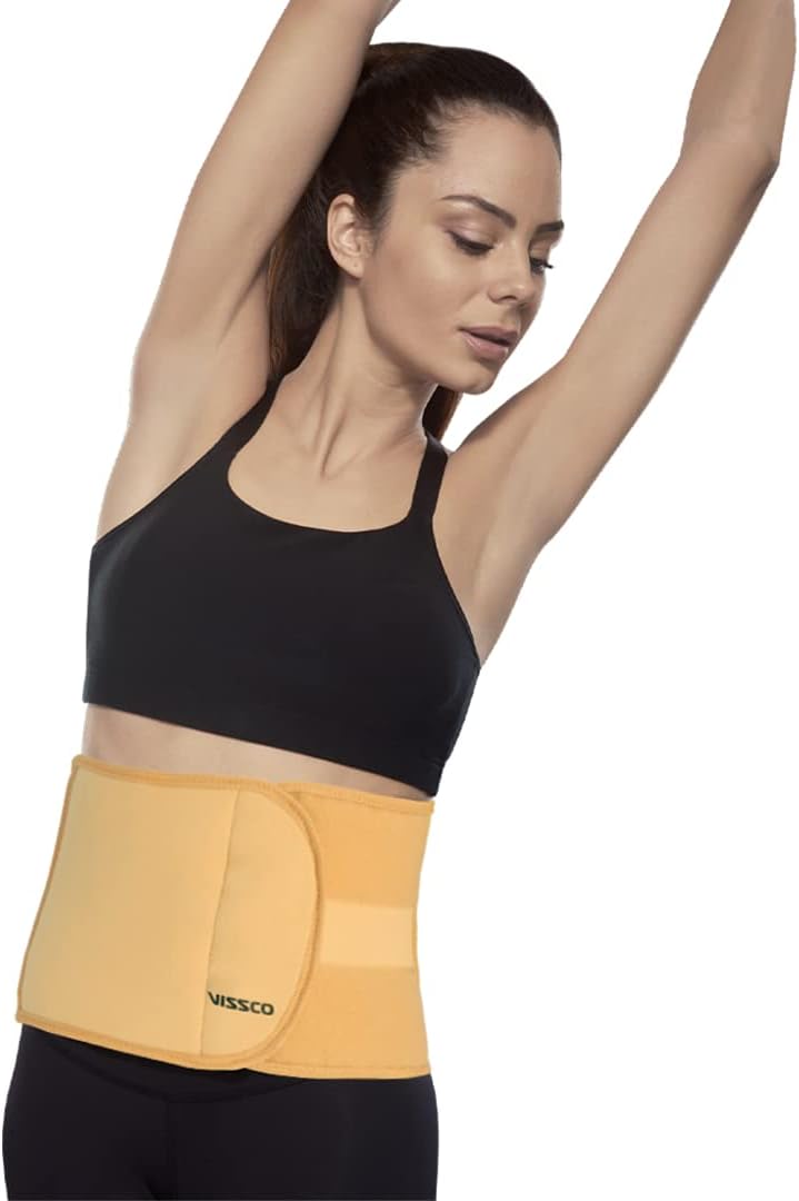Vissco Abdominal Belt (8 Inches), for Post Pregnancy Support, Helps the Weak Abdominal Muscles & Toning the Abdomen Muscles,Tummy Trimmer for Women - XXL (Beige)