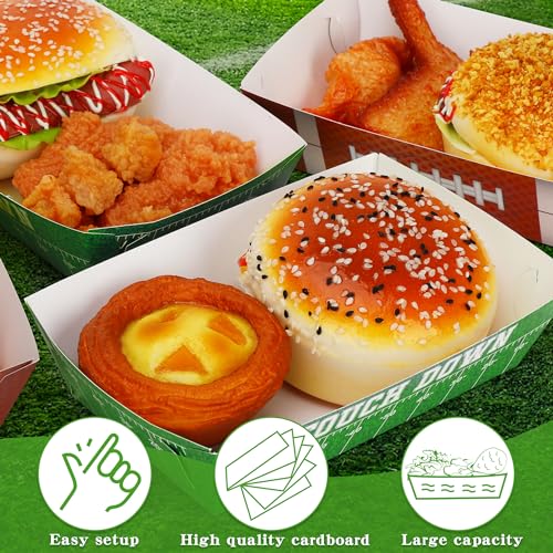 50PCS Football Party Decorations, Football Paper Snack Tray, Large Disposable Food Tray, Party Snacks Serving Trays for Taco Fries Hot Dog Supplies Favors Table Decor - Image 6