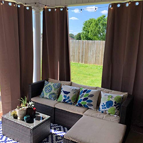 Rhf 2 Panels Outdoor Curtains For Patio Waterproof, 96 Inches Thick Privacy Blackout Stainless Grommet Outside Curtains For Gazebo, Proch, Pergola, Cabana(Tan-52By96 2Pieces) #TOP1