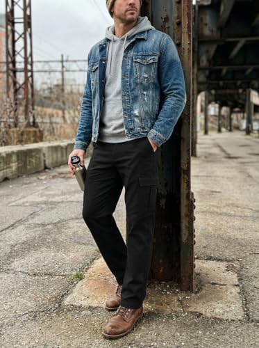 Image of Men's Cargo Pants Stretch Work Pants | Cotton Casual Travel Hiking Pants