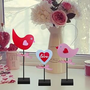 Valentines Day Wooden Sign Valentine's Day Gifts Home Office Table Top Decor Heart Centerpiece Decorations for Tiered Trays Shelf Coffee Bar Mantle Windowsill 3 Pieces Love Bird Valentines Day Wooden Sign Valentines Day Gifts Home Office Table Top Decor Heart Centerpiece Decorations for Tiered Trays Shelf Coffee Bar Mantle Windowsill 3 Pieces Love Bird