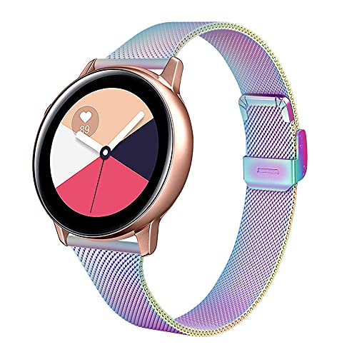 Image of Kapa Band Compatible with Galaxy Watch3 (45mm) / Watch 46mm (2018) / Samsung Gear S3 Frontier /Classic (2017) & Other 22mm Width Watch, Stainless Steel Mesh Bracelet Wrist Strap Loop (Rainbow)