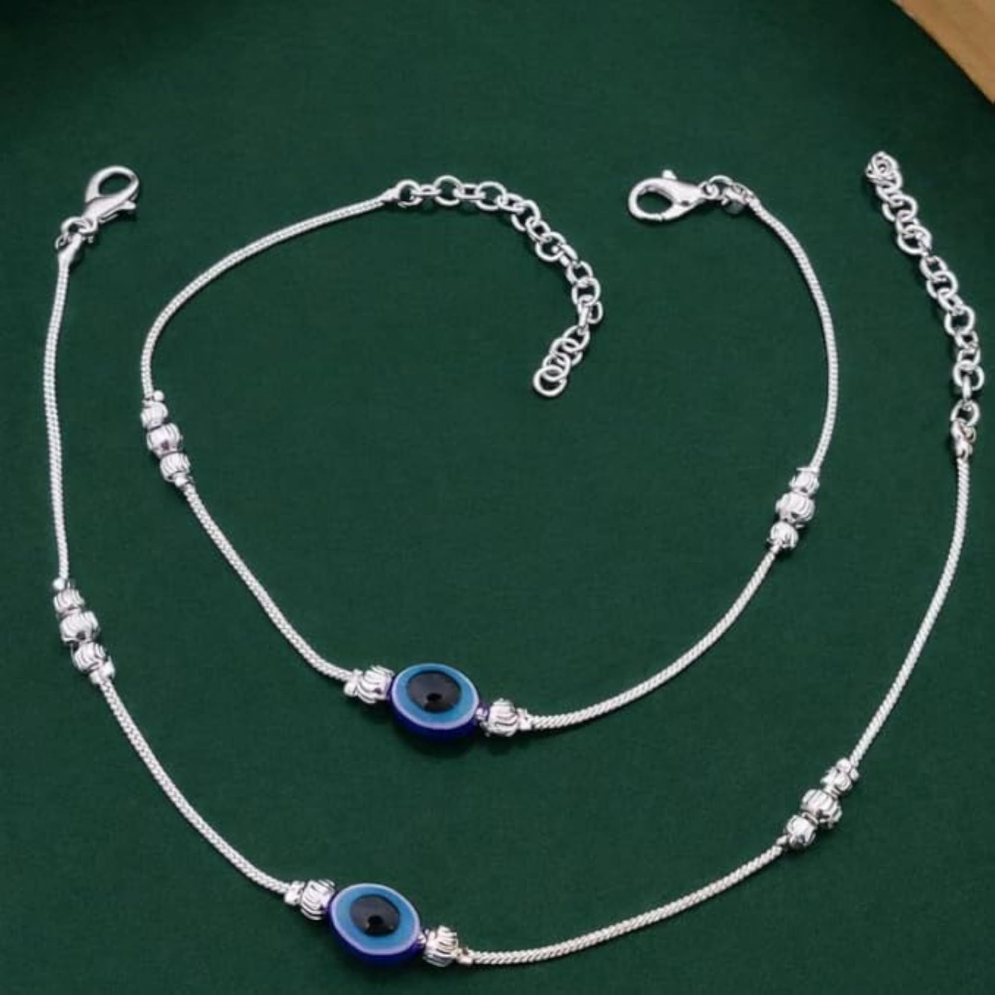 Women's Adjustable Evil Eye Anklet, Protective Nazar Charm