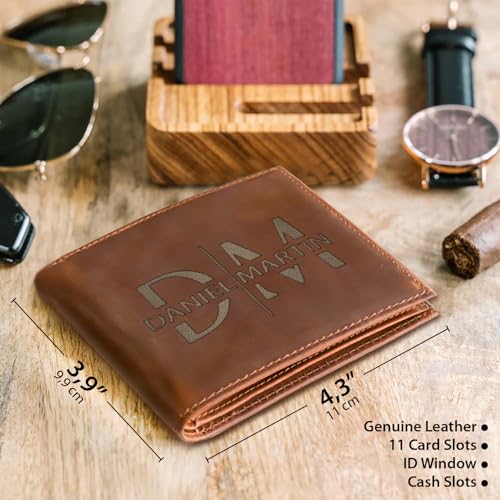 Personalized-Gifts-for-Men-Wallet-Custom-Leather-Wallets-for-Him-Boyfriend-Husband-Mens-Son-Engraved-Bifold-Men-Wallet-Billeteras-Men-Gift-for-Christmas-Birthday-Anniversary-Tan