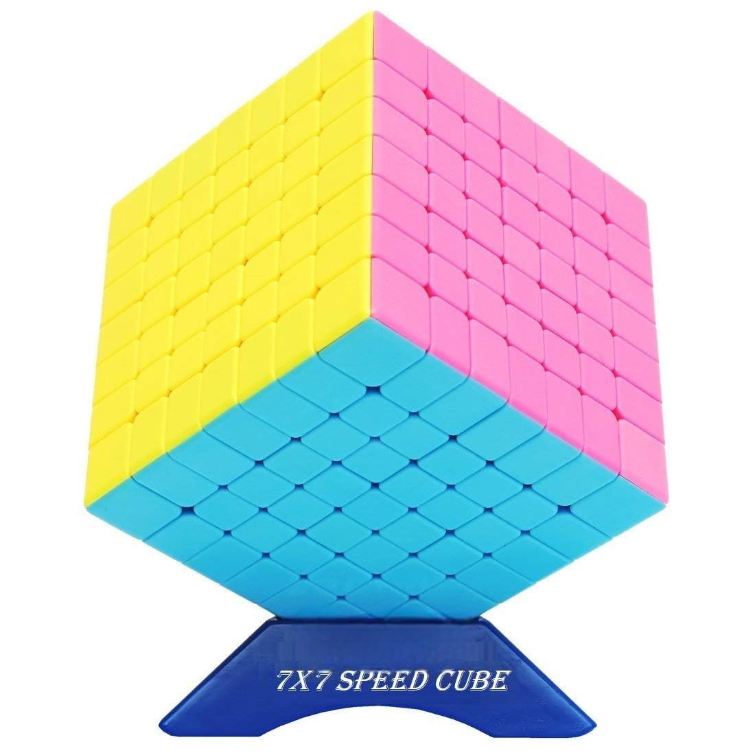 moyu 7x7 speed cube stickerless professional puzzle toy, high-performance smooth turning magic cube for kids & adults, durable abs material construction