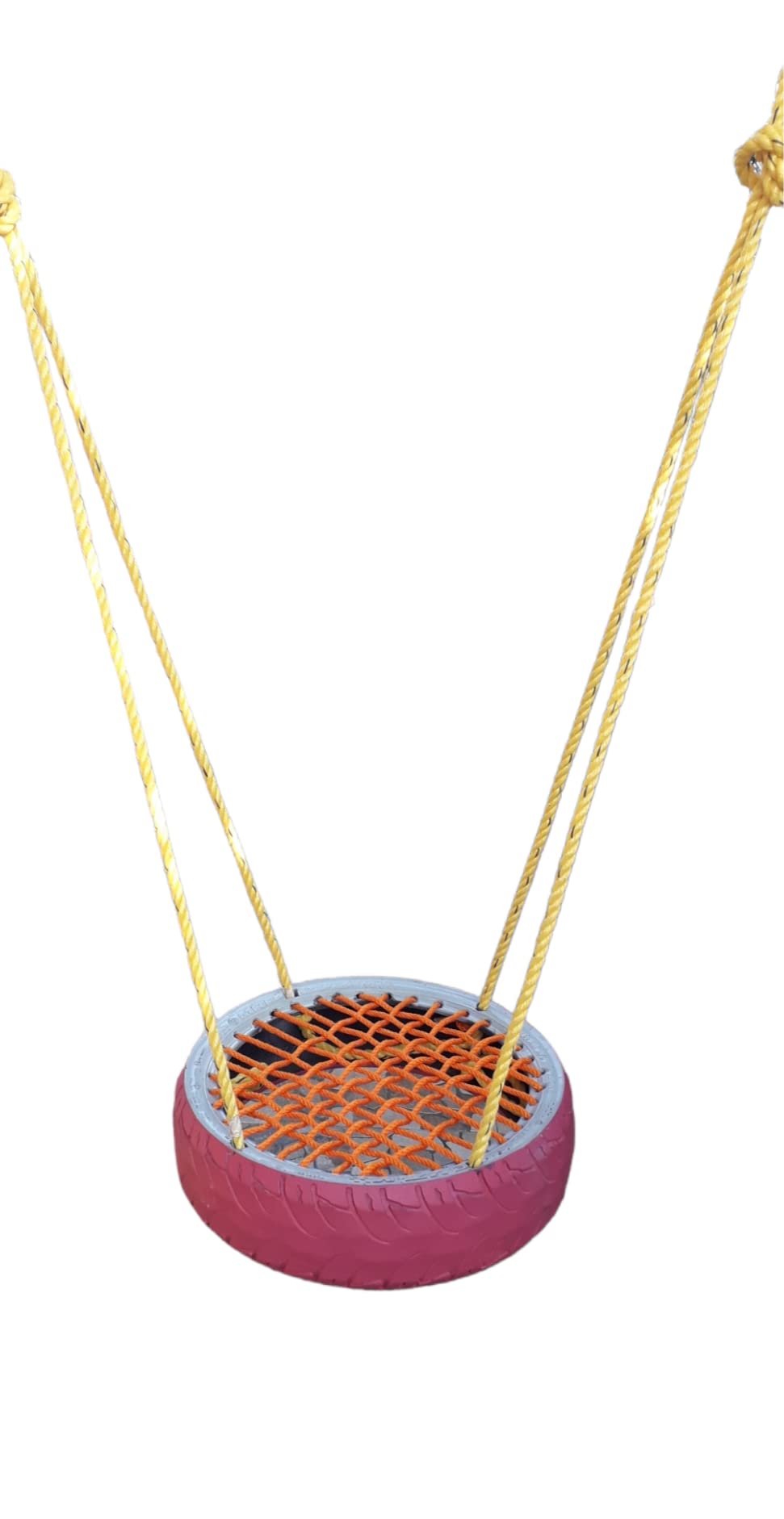 Rose Garden Art Tyre Swing for Adults Kids Home Balcony Indoor Outdoor Hanging Swing/Jula with Long Durability.with Rope (Pink)-image-35
