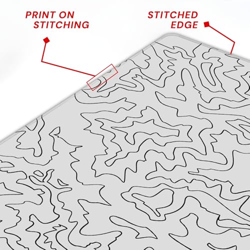 Image of White Canyon Map Stitched Mousepad (12x32) for Laptop, Desktop, PC and Gaming Deskmat (Stitched White 2.O, XL)