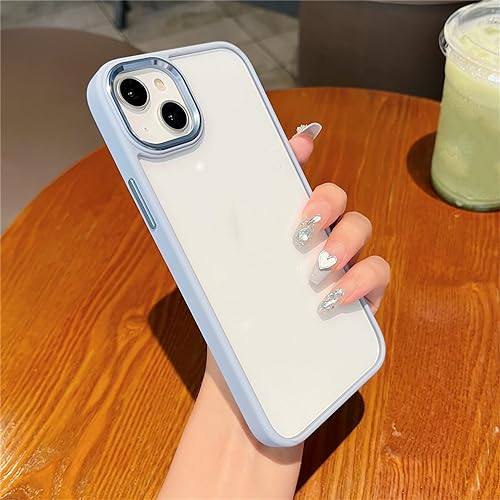 Protection caméra iPhone XR étui acrylique transparent anti-chute bleu