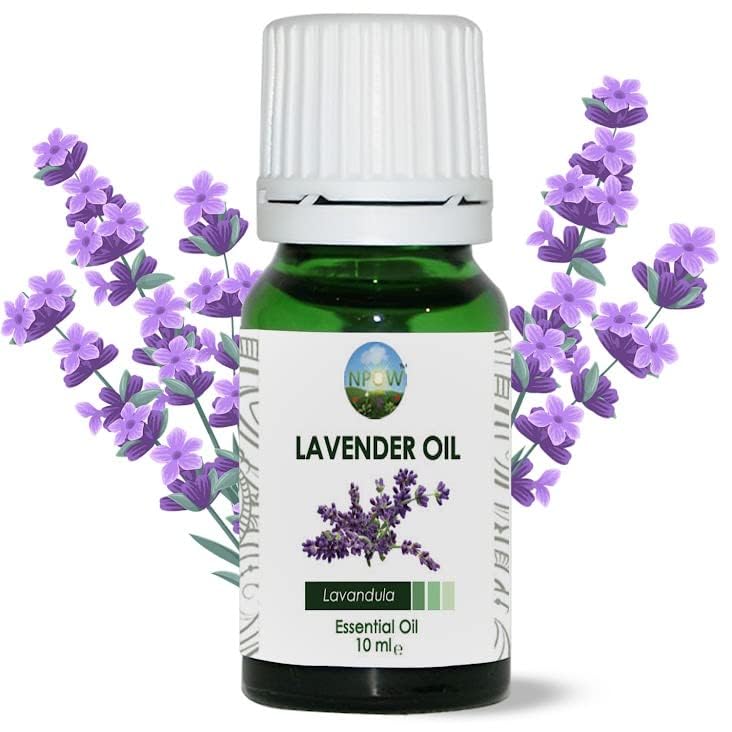 NPOW Pure Lavender Essential Oils for Skin - Natural Lavender Oil for Hair Bath & Aromatherapy Aroma Oils for Candle Making Pure Essential Oil for Diffuser - Promotes Sleep & Relaxation - 10ml