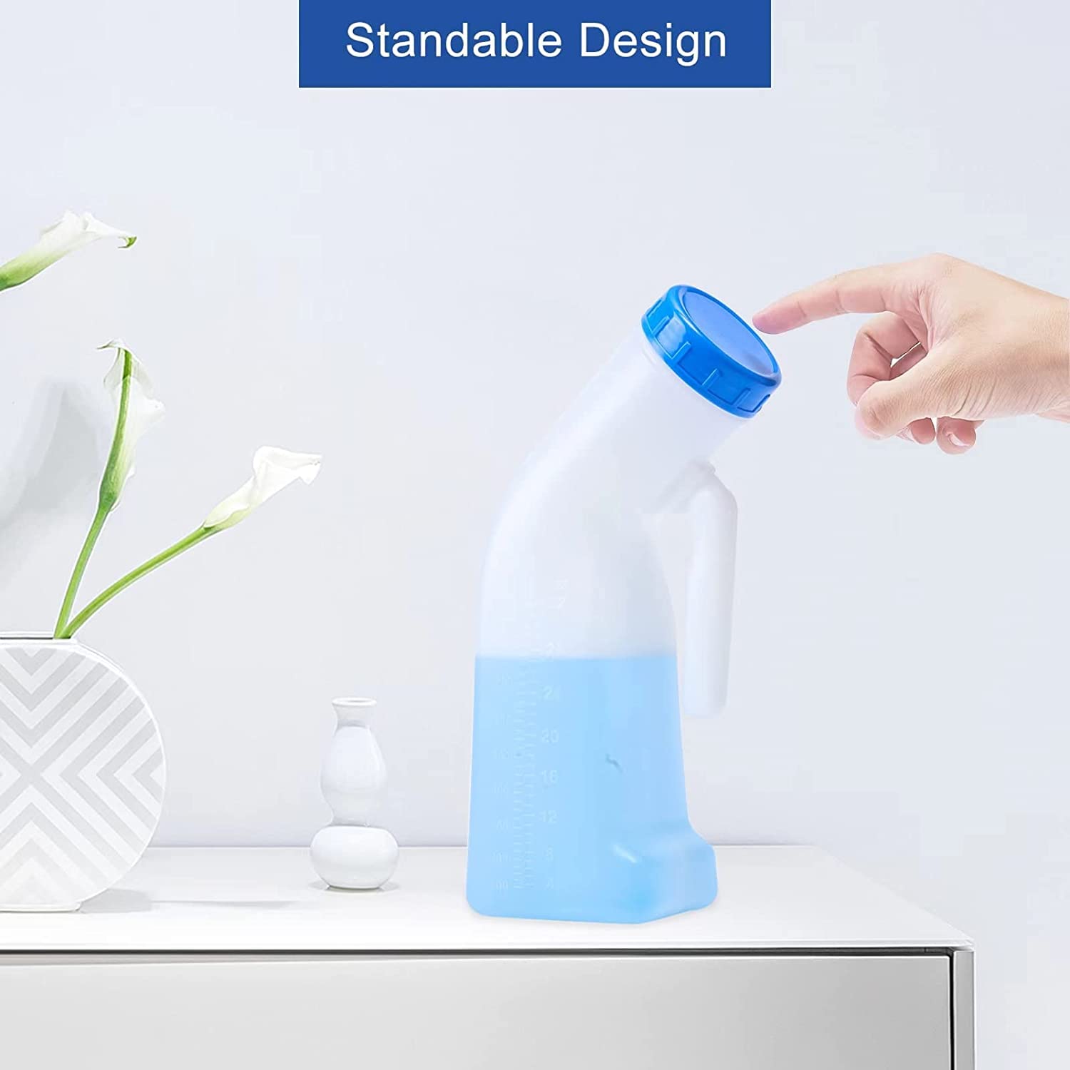 dd2 Unisex Potty Urinal for Car, Toliet Urinal for Men and Women, Bedpans Pee Bottle, with a Lid and Funnel, Plastic Can for Car, Old Man, Child and Diabetes for Camping Outdoor Travel DD20128