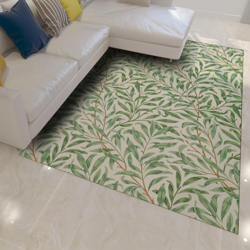 Tapis 140x200 d'espace salon William Morris vert botanique lavable - 3