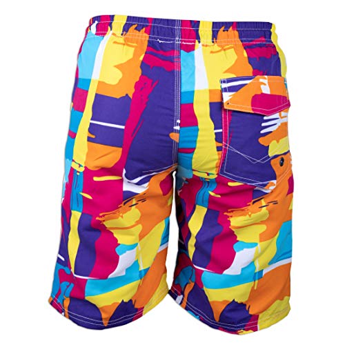 Prefer To Life YQ-M Men'S Board Shorts-Swimwear Water Park Beach Shorts Beachwear Sports Pants No Mesh(L Size-Graffiti Yellow) thumb #1