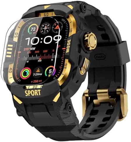 DABAOZA Rugged Case with Band Compatible with Apple Watch 49mm 46...