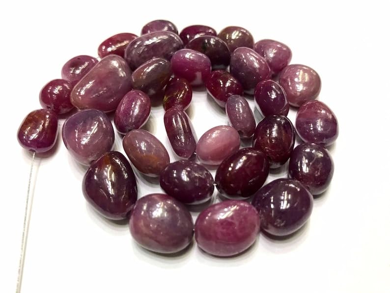 Saphir rose naturel perles de 12-18 mm long fabrication bijoux collier bracelet DIY