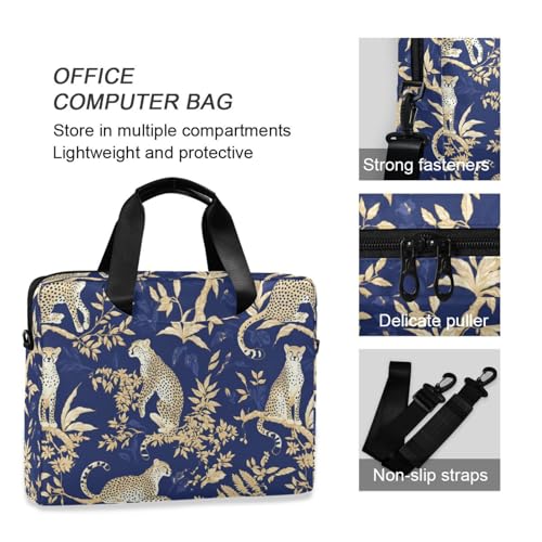 Maletín portátil para laptop 15.6" azul leopardo miniatura 6