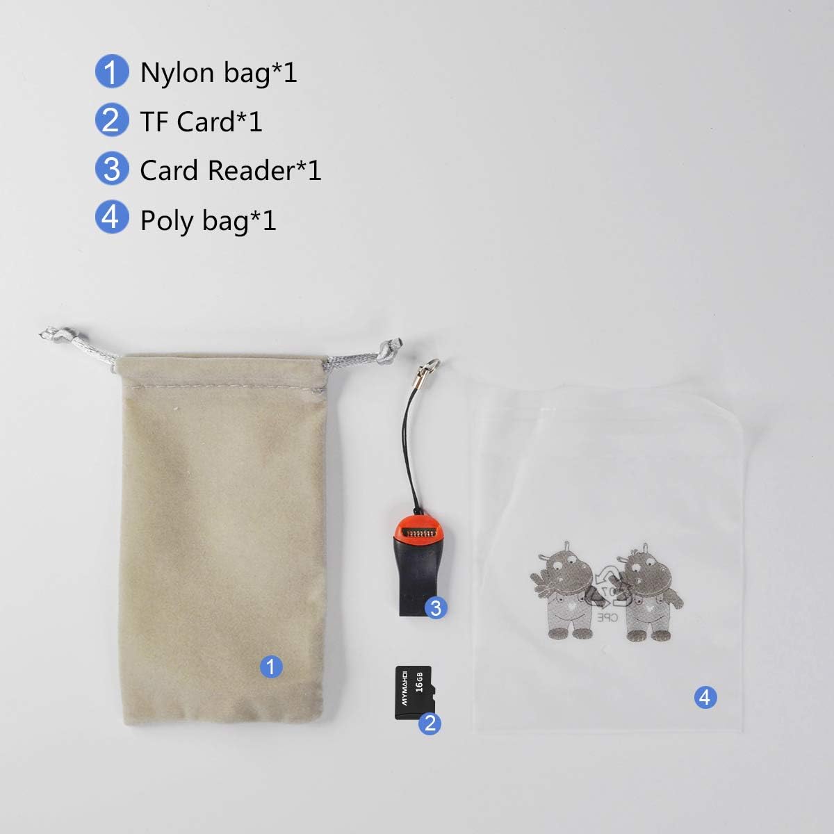 MYMAHDI COMINU059026 16G Micro SDHC Class 4 TF Memory Card with Micro SD Card Reader - Bulk Packed (D132)