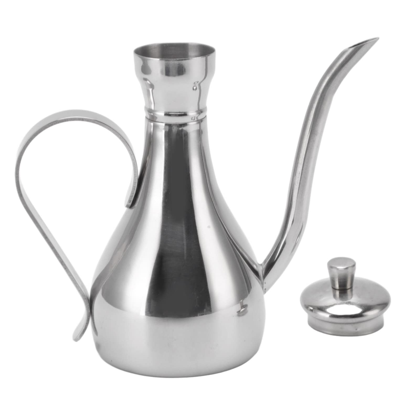 Bottiglia Olio Acciaio Inossidabile, Oliera Antigoccia con Manico Ergonomico 350ml Capacità Ampia Apertura per Condimenti Cucina Domestica Dispenser Salsa Soia Aceto Balsamico