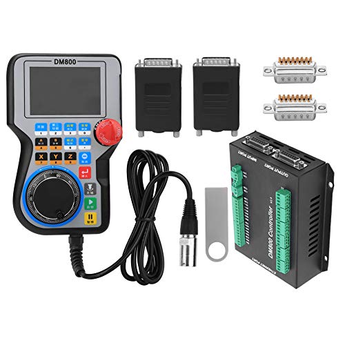 DM800 Handle Controller Motion Control Panel Industrial CNC Controller ARM Motion Control Chip for 3 Axis 4 Axis 5 Axis CNC Machine with 3.8inch TFT Screen and Builtin MPG (5 axis)