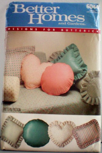 PILLOW ESSENTIALS - ROUND, SQUARE, HEART AND OTHER SHAPES BUTTERICK BETTER HOME AND GARDEN PATTERN 6044