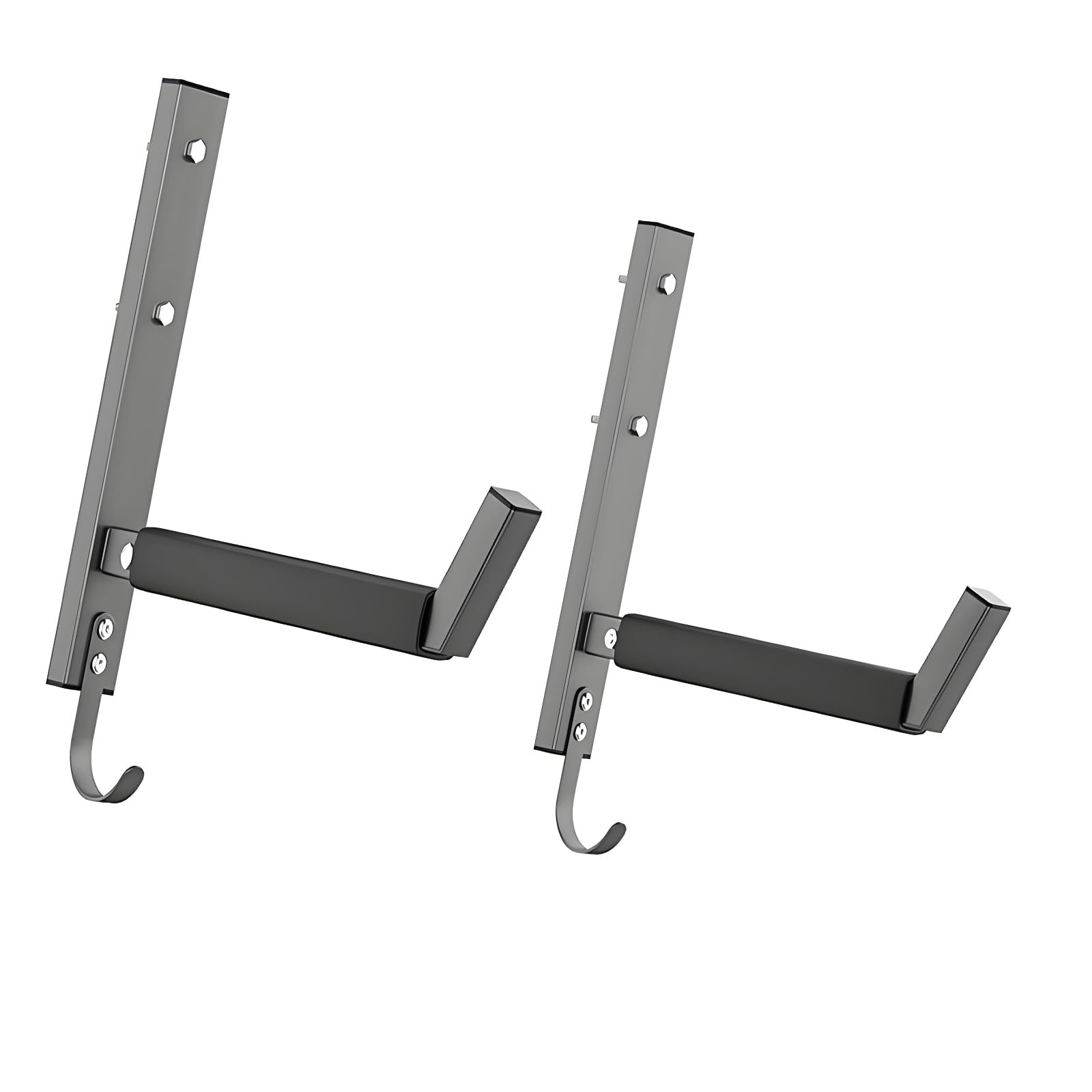 An der Wand montierter Kajakständer für Garagenaufbewahrung, 2er Pack Kleiderbügel aus Stahl mit gepolsterten Armen, erhöhten Enden, Haken für Paddel und Taschen Bootshalter in der Nähe, Wandhalter,