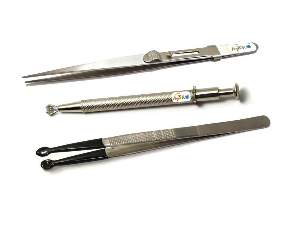 ATAR Jewelry Gems Diamond Gemstone Tweezer Pearl, Slide Lock & 5 Prong Tweezers ATL7