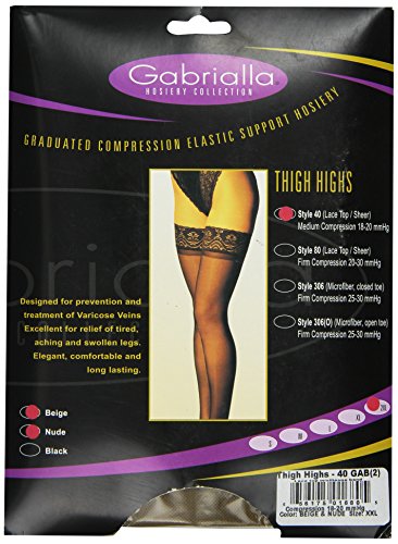 Image of GABRIALLA Sheer Graduated Compression Thigh High Stockings (20-22 mmHg) H-40 2 Pack
