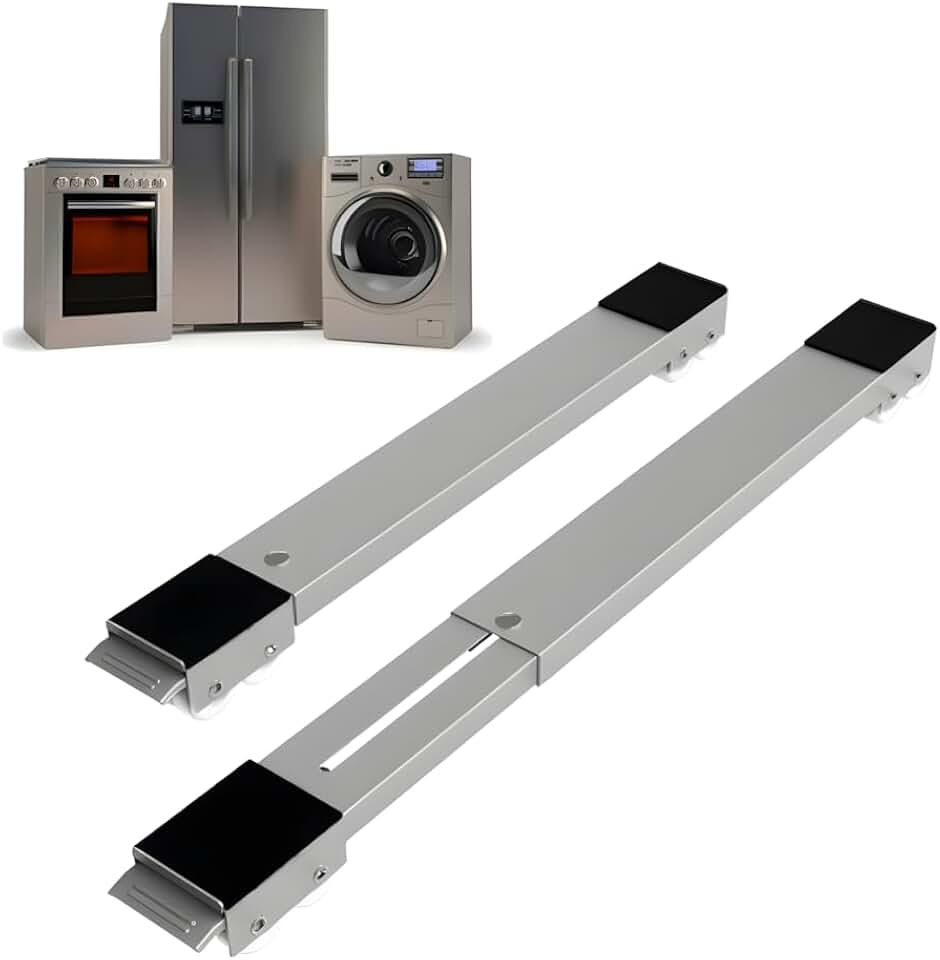 Suporte C/Rodinhas Base Ajustável Máquina Lavar Fogão Geladeira Móveis Resistente Reforçado Até 200KG Premium