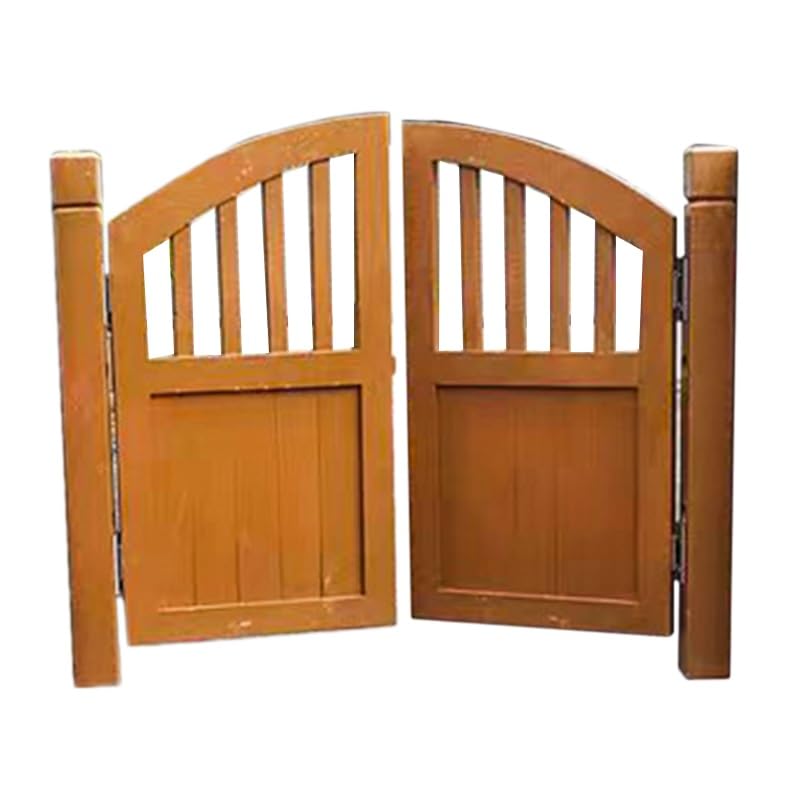ge Karbonizowana drewniana brama ogrodowa - podwójne drzwi patio i ogrodzenie podwórka (60 x 90 cm) - stylowa dekoracja zewnętrzna wolnostojące wejście do ogrodu - i elegancki design
