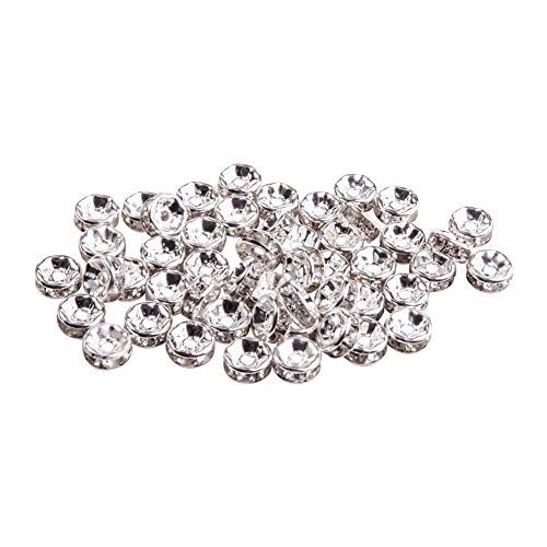 PandaHall Elite 50PCS Perline Vetro Strass Rotonde...