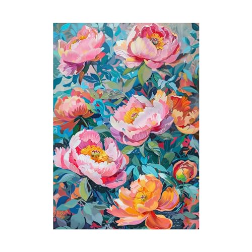 Peinture de fleurs moderne impression sur toile 70x100cm WODJEM mur
