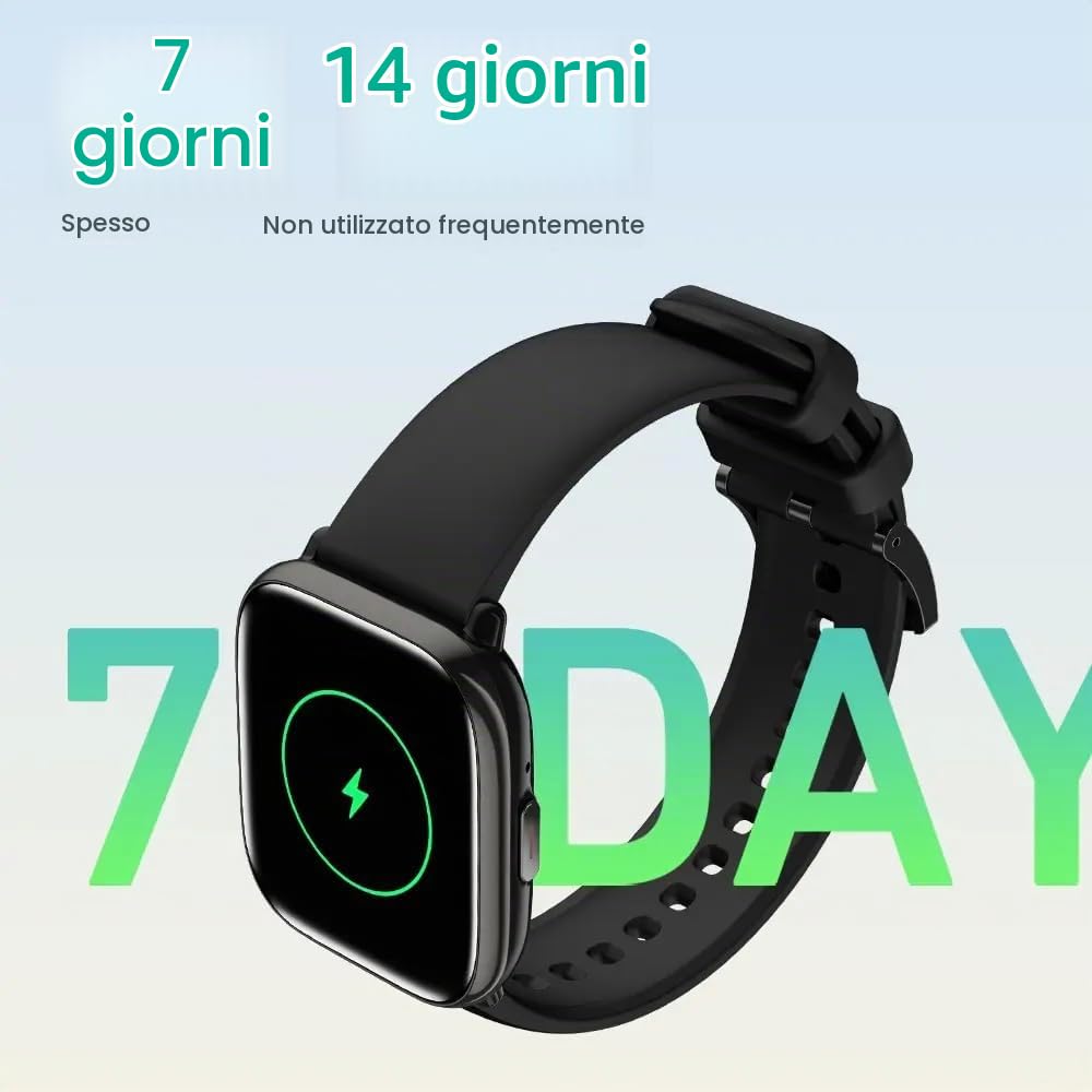 SUPEROFFERTA SCORTE FINALI 2026 novità Smartwatch Orologio intelligente AMOLED Chiamate Fitness Tracker Unisex Monitoraggio Frequenza cardiaca Saturimetro Pressione sanguigna (Nero)