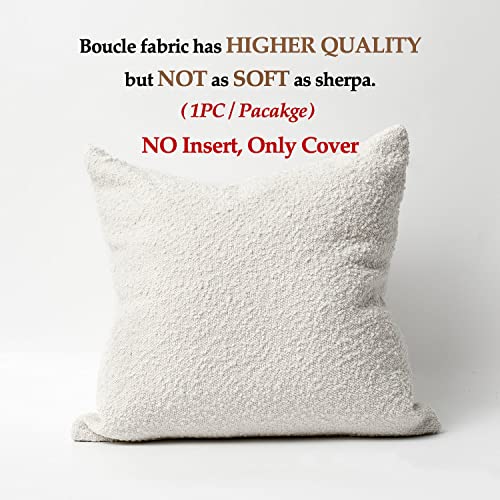 Domvitus Boucle Pillow Covers 20X20 Luxury Throw Pillow Covers Decorative Pillows For Bed Sofa Pillows For Living Room Accent Couch Soft Cushion Case, 1Pc, Ivory #TOP1