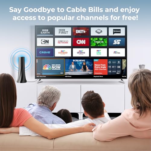 Image of 2026 Upgraded TV Antenna for Smart TV, Digital Antenna for Local Channels, 3200+ Miles Range TV Antenna Indoor with 360 Signal Strongest Booster, Supports 1080P 4K Reception HD 16.41FT Cable