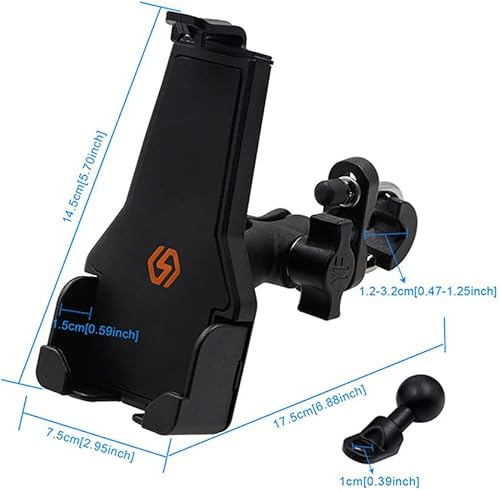 Miniatura 8 de Soporte de aluminio para teléfono de motocicleta, soporte de bola giratorio de 360, soporte de teléfono para motocicleta, bloqueo estable para