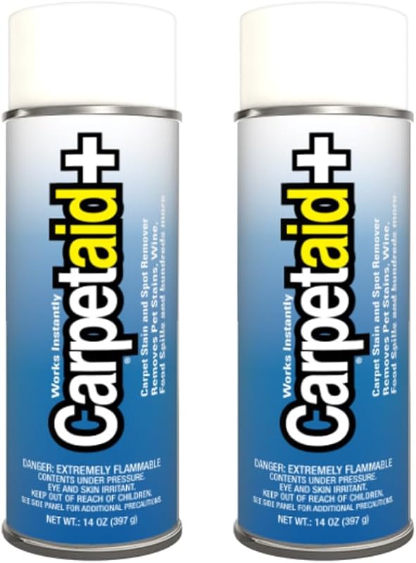 Carpet Aid Spot & Stain Remover – Removes Oil, Grease, Ink, Coffee, Pet Urine & Lipstick from Carpets, Rugs & Upholstery, Pack Of 2