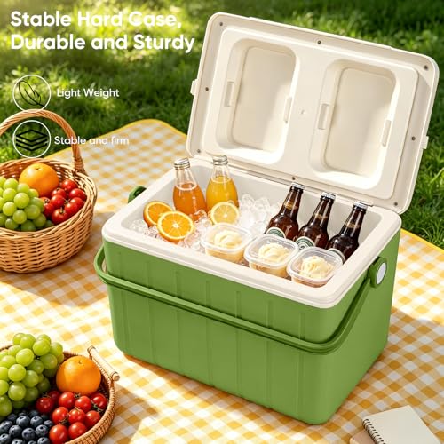 Image of 6Qt 13Qt 19Qt Northroad Camping Coolers,Stylish Macaron Color Durable Hard Cooler,Portable Insulated Ice Chest with 24 /48 Hour Ice Retention,Multi- Size for Camping,Picnic,Beach,Travel