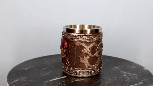 Taza Pirata de Resina con Forro de Acero Inoxidable 12oz miniatura 7