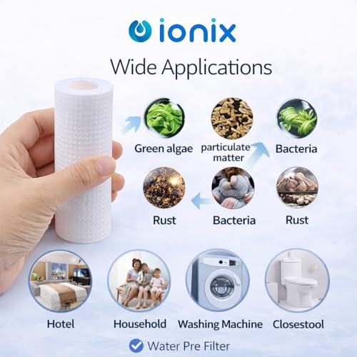 Image of IONIX spare filter cartridge set for washing machine /Shower /Geyser filter, Remove sediment & hardness from water(3 cartridges and 15 softnening balls)
