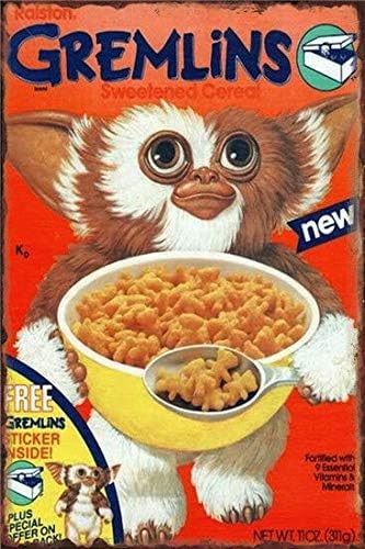 Bioprocess Metal Tin Sign Gremlins Cereal Funny Vintage Metal Sign 8X12 Inches