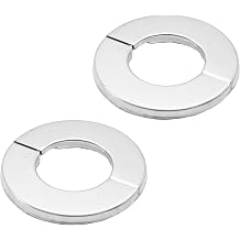 2Pcs 1-1/4"/32mm 304 Stainless Steel Wall Split Flange, Round Escutcheon Plate Cover for Pipe, Self Adhesive Water Pipe Collar for Kitchen Bathroom Laundry Room Decorative Plumbing Trim Ring