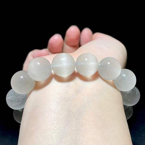 Miniatura 4 de CHGCRAFT Cuentas de selenita natural de 0.472in, cuentas redondas sueltas para hacer joyas, 1 hebra de 15.7 pulgadas, color blanco