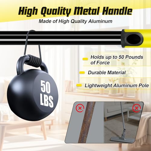Image of Professional Window Squeegee with 60 inch Extension Pole for Home | 2 in 1 Squeegee for Window Cleaning with Scrubber / Rotatable Head for Car Glass Shower Indoor & Outdoor High Windows