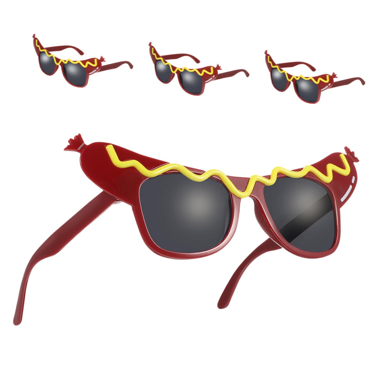 FOMIYES 4Pcs Hot Dog Eyeglasses Funny Shaped Sunglasses for Adults for Parties Masquerades Celebrations Lightweight Costume Accessories Props