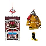 NEW! ★ Bundle Pack BONUS Kurt Adler ★ Fire House with Firetruck 